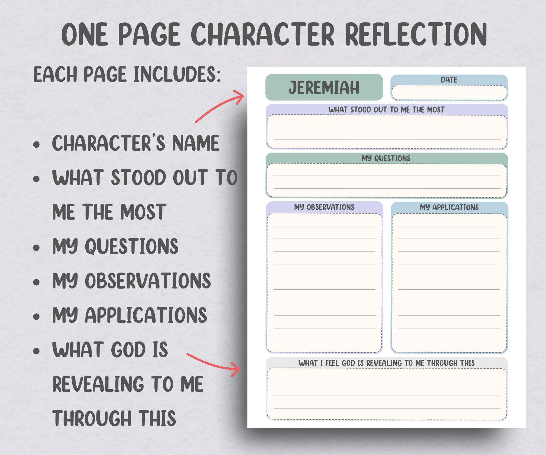 Bible Character Study Guide With Reflection Journal | 150 Printable ...