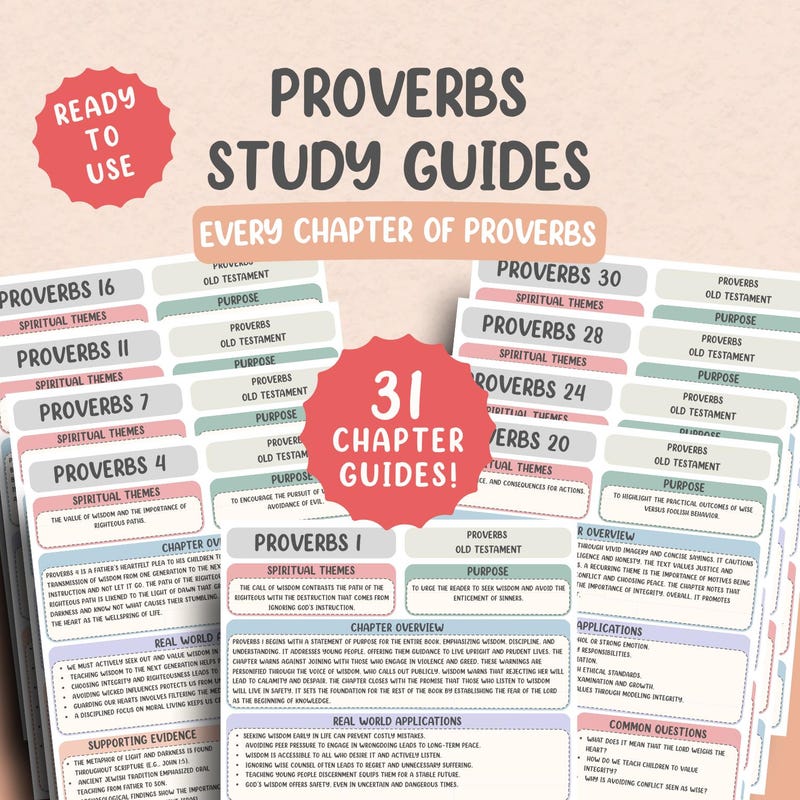 Proverbs Study Guides - Etsy UK