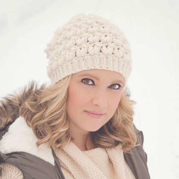 Crochet Pattern for Powder Puff Slouch | 5 sizes | Crochet Hat Pattern | DIY Tutorial | Hat Crocheting Pattern