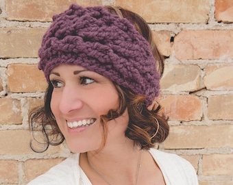 Crochet Pattern for Super Chunky Cabled Ear Warmer Headband |  Crochet Ear Warmer Pattern | DIY Tutorial | Headband Crocheting Pattern
