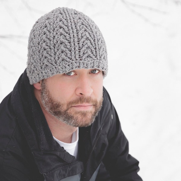 Crochet Pattern for Arrowhead Beanie Hat | 6  sizes (baby - large adult) | Mens Hat Crochet Pattern