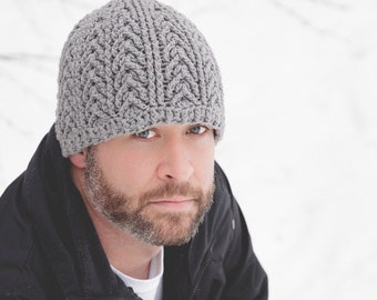 Crochet Pattern for Arrowhead Beanie Hat | 6  sizes (baby - large adult) | Mens Hat Crochet Pattern | Mens or Unisex Hat Crocheting Pattern