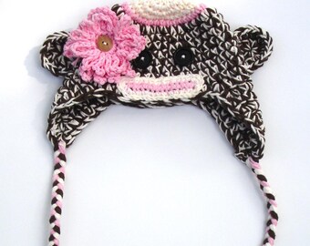 Crochet Pattern for Sock Monkey Hat - Chunky Monkey  | 6 sizes | Crochet Hat Pattern | DIY Tutorial | Hat Crocheting Pattern