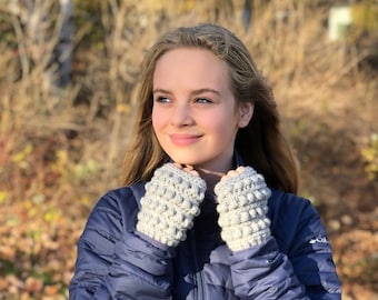 Crochet Pattern for Gramercy Fingerless Mitts (hat pattern sold separately) | Toddler - Large Adult | Mitts Crocheting Pattern