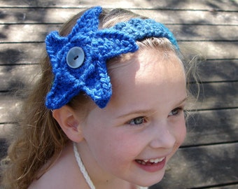 Crochet Pattern for Mermaid Headband - Starfish or Anemone Flower | Any Size | Crochet Star Pattern | DIY Tutorial | Flower Crochet Pattern