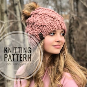 KNIT Pattern for Interlinked Beanie Hat | Knitting Pattern PDF Instructions | DIY Written Tutorial | Hat Knitting Pattern | Knit Hat Pattern