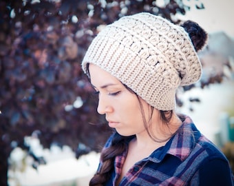 Crochet Pattern for Chunky Manhattan Slouch Hat | 5 sizes | Crochet Hat Pattern | DIY Tutorial | Hat Crocheting Pattern