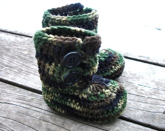 Crochet Pattern for Infant Button Loop Booties | 3 Sizes | Crochet Baby Booties Pattern | DIY Tutorial | Baby Shoes Crocheting Pattern