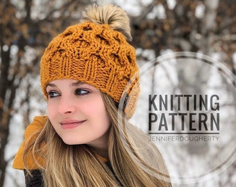 KNIT Pattern for Honeycomb Beanie | Knitting Pattern PDF Instructions | DIY Written Tutorial | Hat Knitting Pattern | Knit Hat Pattern