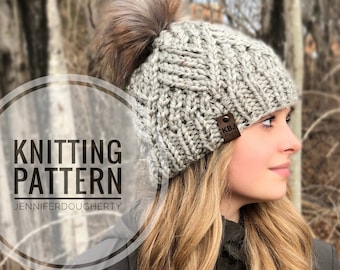 KNIT Pattern for Diamond Twist Beanie | Knitting Pattern PDF Instructions | DIY Written Tutorial | Hat Knitting Pattern | Knit Hat Pattern
