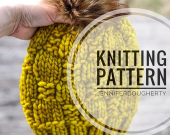 KNIT Pattern for Checkerboard Slouch | Knitting Pattern PDF Instructions | DIY Written Tutorial | Hat Knitting Pattern | Knit Hat Pattern