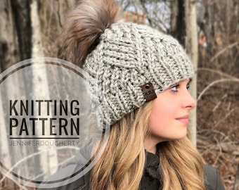 KNIT Pattern for Diamond Twist Beanie | Knitting Pattern PDF Instructions | DIY Written Tutorial | Hat Knitting Pattern | Knit Hat Pattern