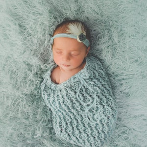 Crochet Pattern for Honeycomb Ridges Baby Cocoon or Swaddle Sack hat pattern NOT included Baby Photo Prop Baby Cocoon Crochet Pattern image 1