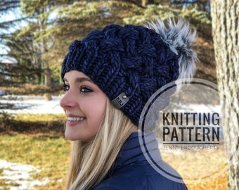 KNIT Pattern for Yukon Slouch | Knitting Pattern PDF Instructions | DIY Written Tutorial | Hat Knitting Pattern | Knit Hat Pattern