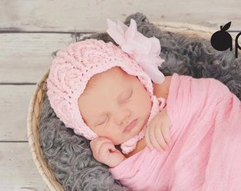 Crochet Pattern for Arrowhead Baby Bonnet Hat | 5 sizes | Crochet Baby Bonnet Pattern | DIY Tutorial | Baby Hat Crocheting Pattern