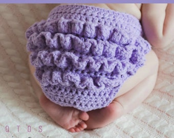 Crochet Pattern for Ruffle Bum Baby Diaper Cover | 3 sizes (Bonnet NOT included) | Crochet Diaper Cover Pattern | Crocheting Pattern