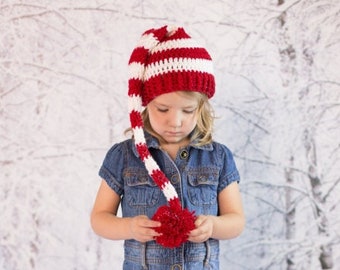 Crochet Pattern for Christmas Stocking Cap, Santa or Elf Hat | 9 sizes | Crochet Hat Pattern | DIY Tutorial | Hat Crocheting Pattern