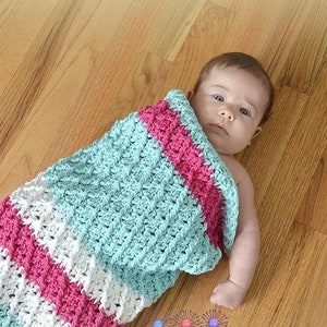 Crochet Pattern for Mini Harlequin Baby Swaddle Sack/cocoon hat Pattern ...