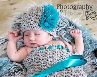 Set of 2 Crochet Patterns for Kylie Baby Bonnet and Cocoon Set | Crochet Baby Cocoon Pattern | DIY Tutorial | Baby Bonnet Crocheting Pattern