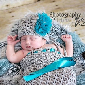 Set of 2 Crochet Patterns for Kylie Baby Bonnet and Cocoon Set | Crochet Baby Cocoon Pattern | DIY Tutorial | Baby Bonnet Crocheting Pattern