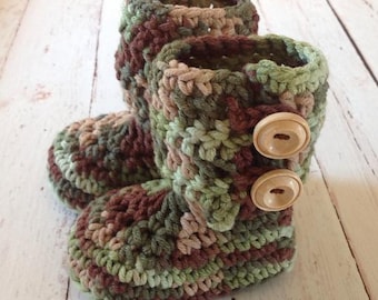 Crochet Pattern for Infant Button Loop Booties | 3 Sizes | Crochet Baby Booties Pattern | DIY Tutorial | Baby Shoes Crocheting Pattern