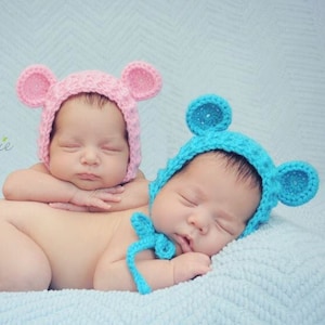 Crochet Pattern for Ribbed Baby Bear Bonnet Hat | 6 sizes | Crochet Baby Bonnet Pattern | DIY Tutorial | Baby Hat Crocheting Pattern