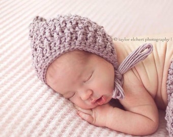 Crochet Pattern for Ripple Stitch Pixie Bonnet Hat | 6 sizes | Crochet Baby Hat Pattern | DIY Tutorial | Baby Bonnet Crocheting Pattern