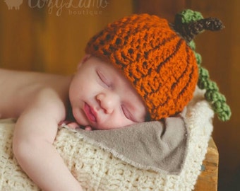 Crochet Pattern for Pumpkin Beanie Hat | 7 sizes | Crochet Hat Pattern | DIY Tutorial | Hat Crocheting Pattern