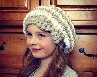 Crochet Pattern for Bella Slouch Beanie Hat with Bobble Bow | 8 sizes | Crochet Hat Pattern | DIY Tutorial | Hat Crocheting Pattern