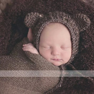 Crochet Pattern for Ribbed Baby Bear Bonnet Hat | 6 sizes | Crochet Baby Bonnet Pattern | DIY Tutorial | Baby Hat Crocheting Pattern