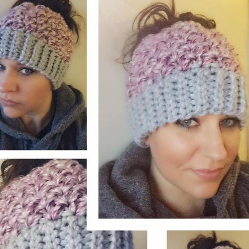 Crochet Pattern for Basket Weave Ponytail or Messy Bun Beanie - Etsy Canada