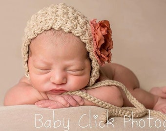 Crochet Pattern for Victorian Baby Bonnet Hat | 5 sizes | Crochet Baby Hat Pattern | DIY Tutorial | Baby Bonnet Crocheting Pattern