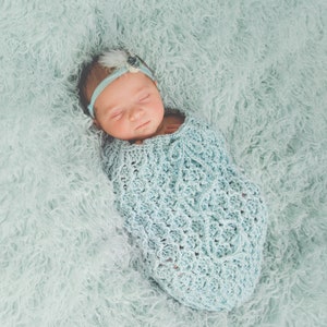 Crochet Pattern for Honeycomb Ridges Baby Cocoon or Swaddle Sack hat pattern NOT included Baby Photo Prop Baby Cocoon Crochet Pattern image 7