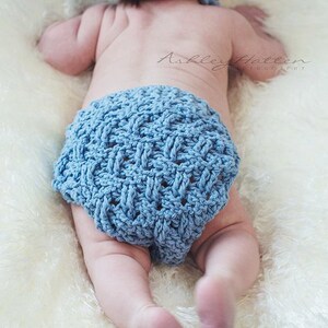 Crochet Pattern for Diagonal Weave Baby Diaper Cover 2 sizes Crochet Baby Diaper Cover Pattern Baby Diaper Wrap Crocheting Pattern image 3