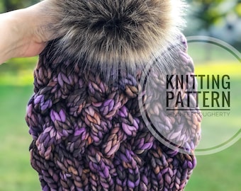 KNIT Pattern for Yukon Slouch | PDF Knitting Instructions | DIY Written Tutorial