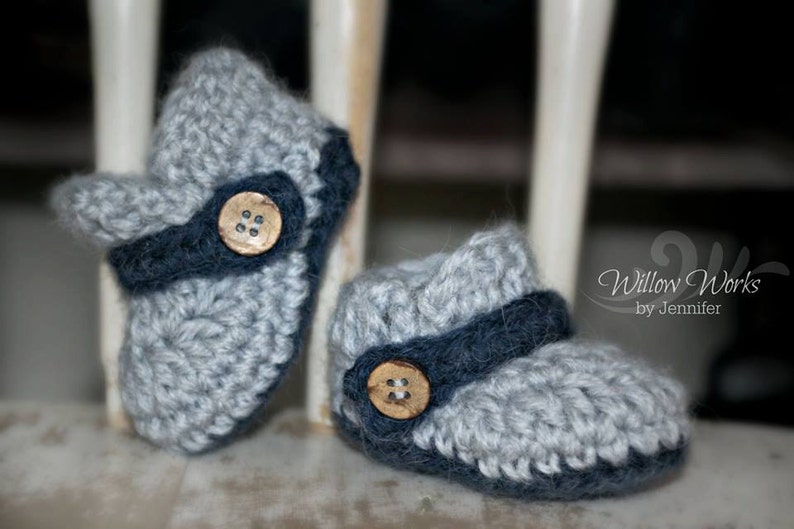 Crochet Pattern for Button Strap Baby Loafers 4 Sizes - Etsy