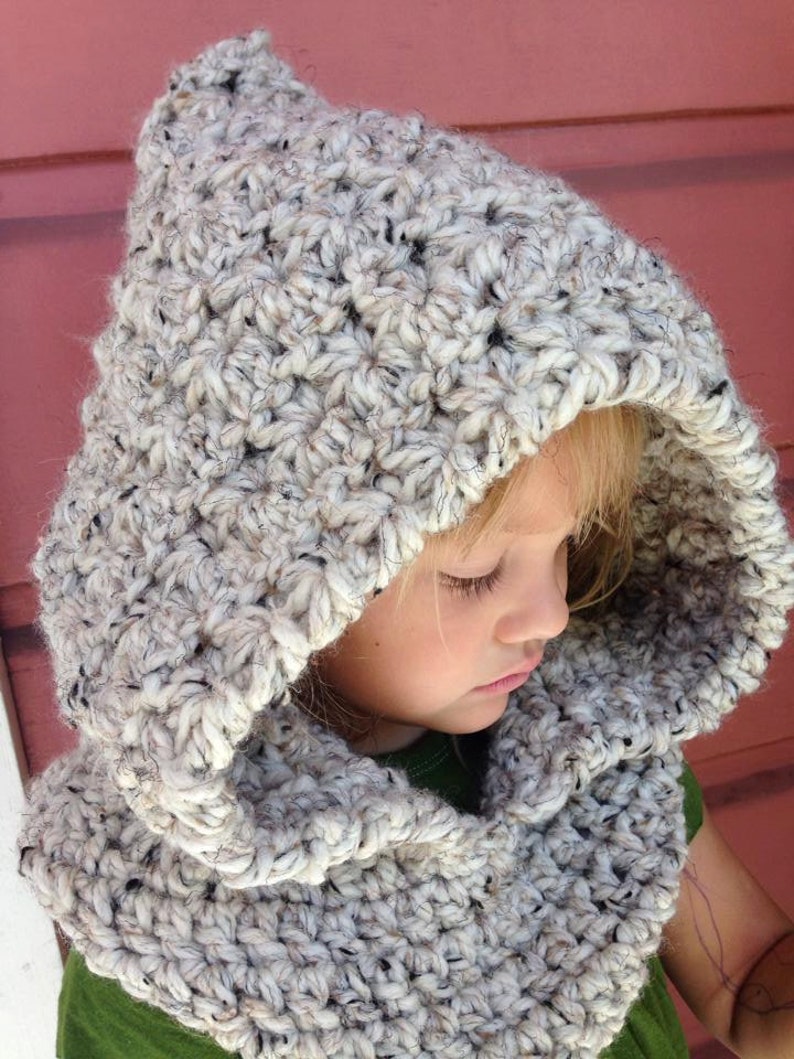 Crochet Pattern for Star Stitch Hooded Cowl 5 Sizes DIY Tutorial Hooded Cowl Crocheting Pattern Crochet Hooded Scarf Pattern image 2