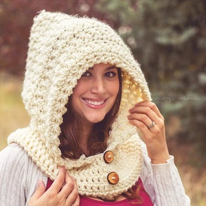 Crochet Pattern for Star Stitch Hooded Cowl 5 Sizes DIY Tutorial Hooded Cowl Crocheting Pattern Crochet Hooded Scarf Pattern image 1