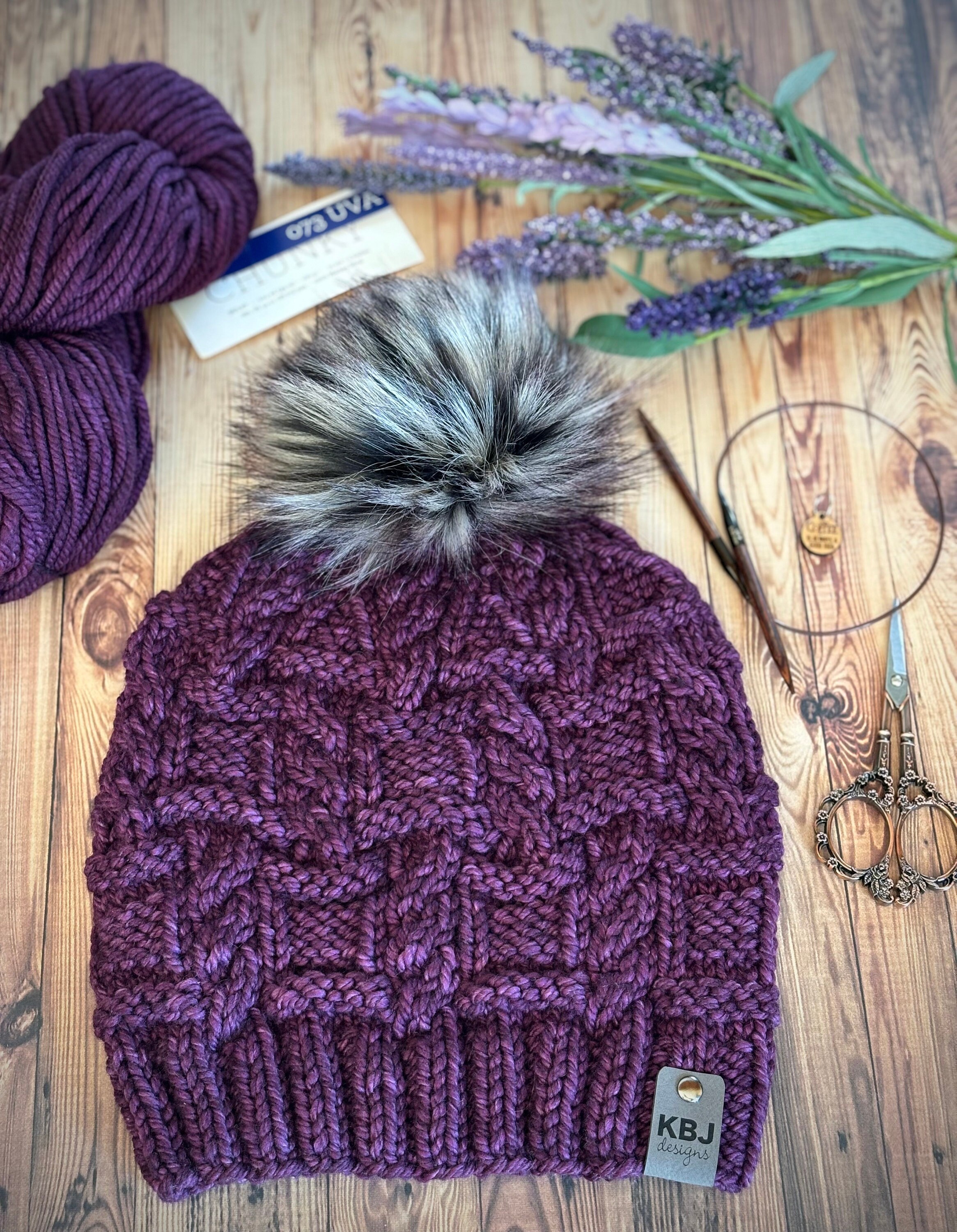 KNIT Pattern for Boxed Cables Beanie | Multiple Sizes | Knit Hat ...