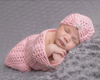 Set of 2 Crochet Patterns for Mia Beanie and Baby Cocoon | Crochet Baby Hat Pattern | DIY Tutorial | Baby Cocoon Crocheting Pattern