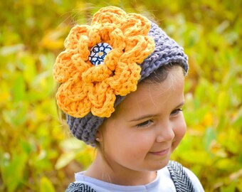Crochet Pattern for Chunky Ribbed Ear Warmer Headband with Rose | Crochet Ear Warmer Pattern | DIY Tutorial | Headband Crocheting Pattern
