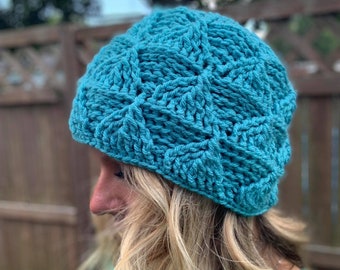 Crochet Pattern for Isosceles Beanie Hat | 2 sizes | Crochet Beanie Hat Pattern | DIY Tutorial | Hat Crocheting Pattern