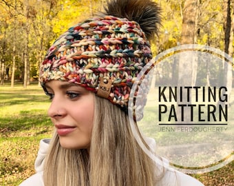 KNIT Pattern for Convolution Beanie | Knitting Pattern PDF Instructions | DIY Written Tutorial | Hat Knitting Pattern | Knit Hat Pattern