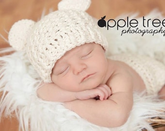 Crochet Pattern for Baby Bear Beanie Hat | 5 sizes | Crochet Bear Hat Pattern | DIY Tutorial | Baby Hat Crocheting Pattern