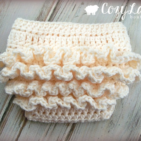 Crochet Pattern for Ruffle Bum Baby Diaper Cover | 3 sizes (Bonnet NOT included) | Crochet Diaper Cover Pattern | Crocheting Pattern