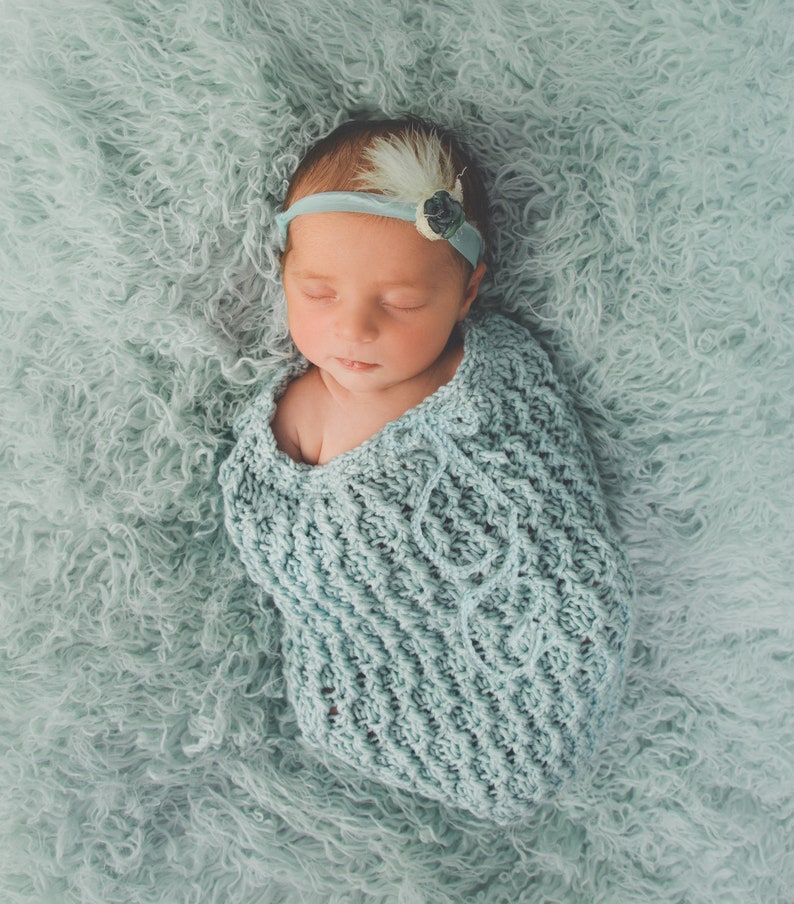 Crochet Pattern for Honeycomb Ridges Baby Cocoon or Swaddle Sack hat pattern NOT included Baby Photo Prop Baby Cocoon Crochet Pattern image 1