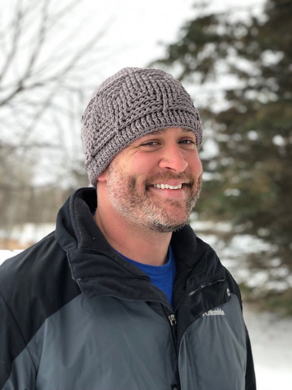 Crochet Pattern for Textured Chevron Beanie Hat Sizes