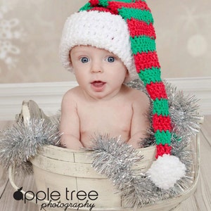 Crochet Pattern for Christmas Stocking Cap, Santa or Elf Hat | 9 sizes | Crochet Hat Pattern | DIY Tutorial | Hat Crocheting Pattern