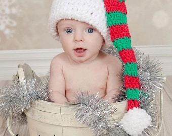 Crochet Pattern for Christmas Stocking Cap, Santa or Elf Hat | 9 sizes | Crochet Hat Pattern | DIY Tutorial | Hat Crocheting Pattern