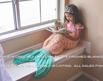 Crochet Pattern for Mermaid Tail Blanket | DIY Tutorial | Baby Prop Crocheting Pattern | Crochet Mermaid Tail | Mermaid Crocheting Pattern